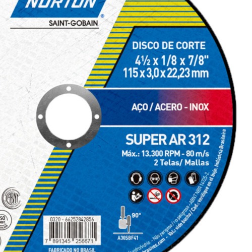 Disco de corte para metal 4.1/2 Disco de corte para metal 4.1/2
