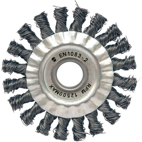Escova de aço circular torcida 114,3 x 12,7 mm Escova de aço circular torcida 114,3 x 12,7 mm