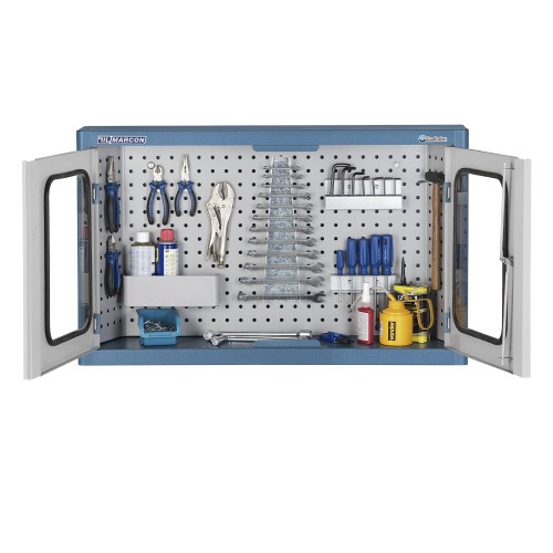 Armário de parede para ferramentas visor de vidro com 26 ganchos - AM-52 Armário de parede para ferramentas visor de vidro com 26 ganchos - AM-52