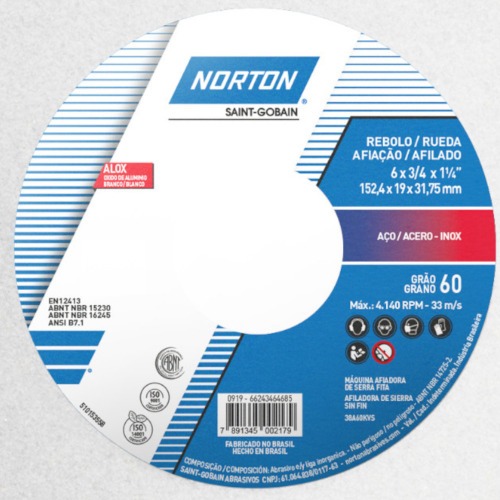 Rebolo reto para metal duro 6