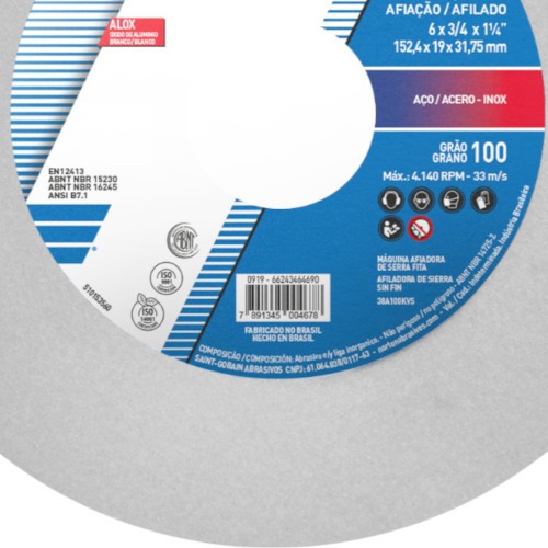 Rebolo reto para metal duro 6 Rebolo reto para metal duro 6