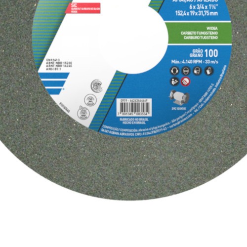 Rebolo reto para metal duro 6 Rebolo reto para metal duro 6