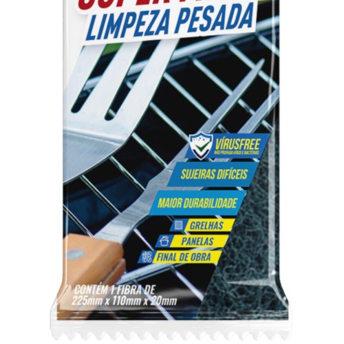Folha de fibra para limpeza pesada 225 x 110 x 20 mm 2 unidades