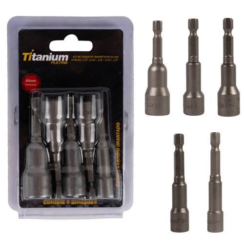 Jogo de soquete magntico 1/4