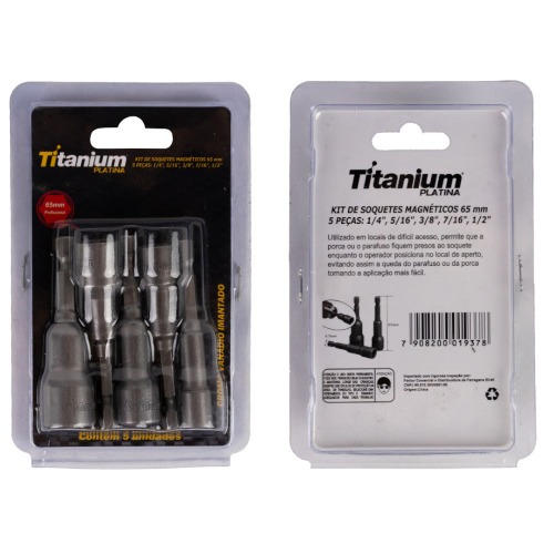 Jogo de soquete magntico 1/4