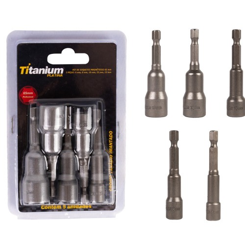 Jogo de soquete magntico 6 a 13 mm encaixe de 1/4