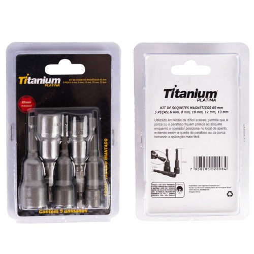 Jogo de soquete magntico 6 a 13 mm encaixe de 1/4