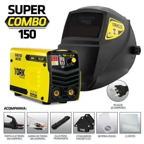 Combo Inversora de solda 150A Kab 150 + Mascara de solda e acessórios  220V