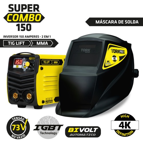 Combo Inversora de solda 150A Kab 150 BV + Mascara de solda e acessórios   110V/220V Combo Inversora de solda 150A Kab 150 BV + Mascara de solda e acessórios   110V/220V