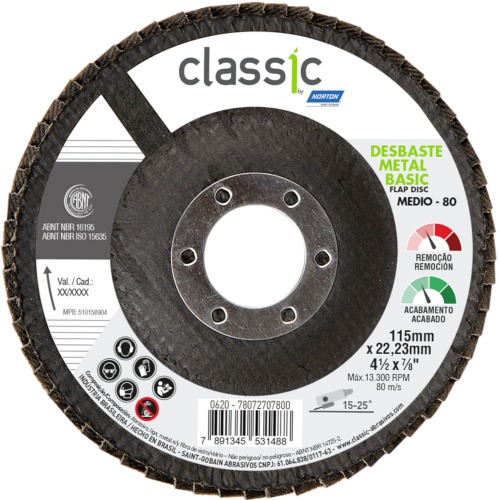 Disco de lixa flap disc 4.1/2 x 7/8