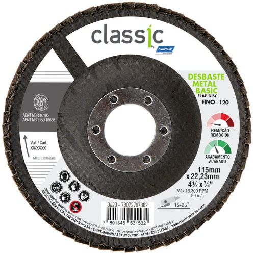 Disco de lixa flap disc 4.1/2 Disco de lixa flap disc 4.1/2