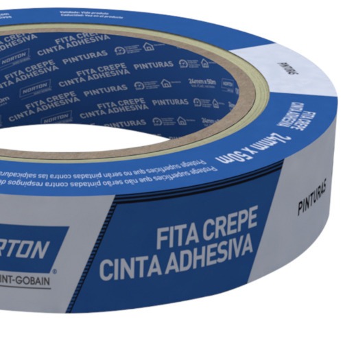 Fita crepe adesiva de 24 mm x 50 metros - Sleeve Fita crepe adesiva de 24 mm x 50 metros - Sleeve