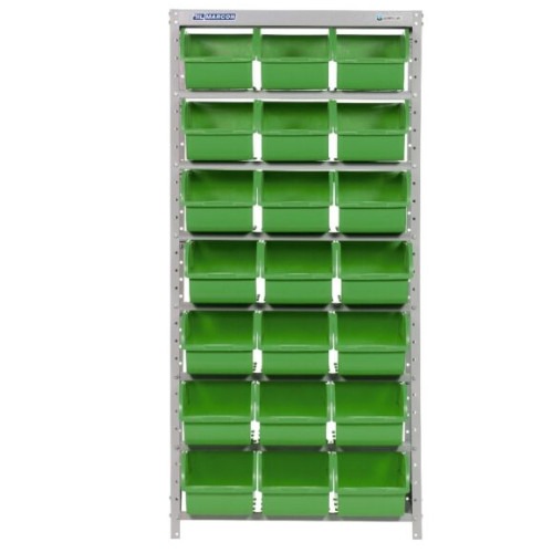 Estante met�lica com 21 gavetas n� 7 verde - EF21/7VD Marcon