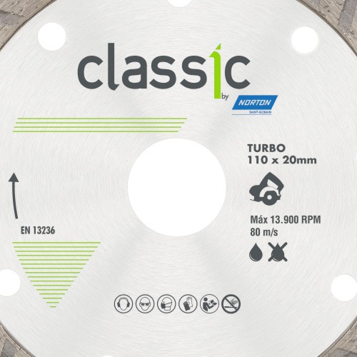 Disco diamantado turbo 110 x 20 mm para piso - Classic Disco diamantado turbo 110 x 20 mm para piso - Classic