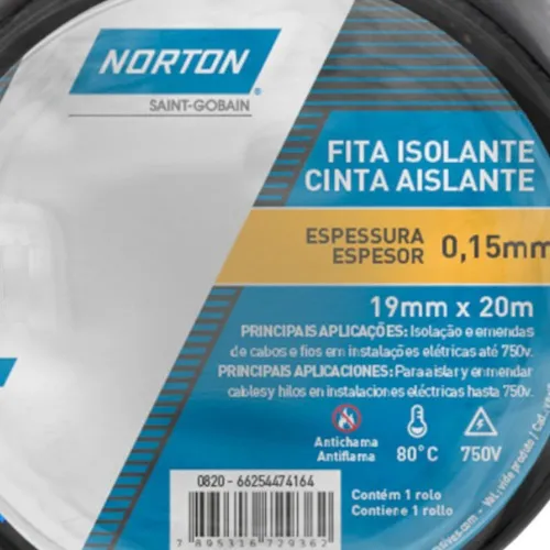 Fita isolante torre 19 mm x 20m - 66254474164 - Norton