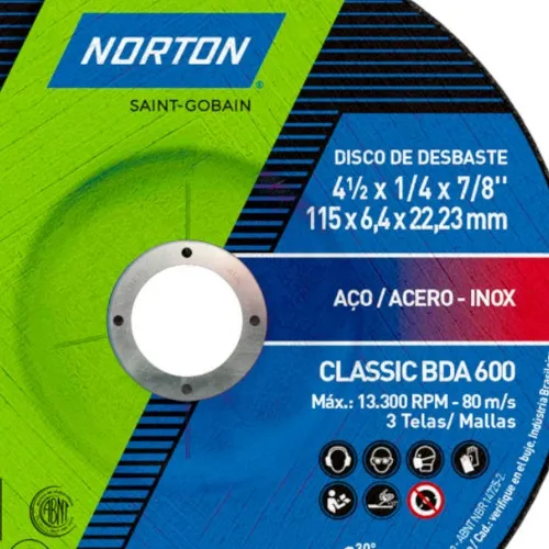 Disco de desbaste para aço 4.1/2 x 1/4 x 7/8
