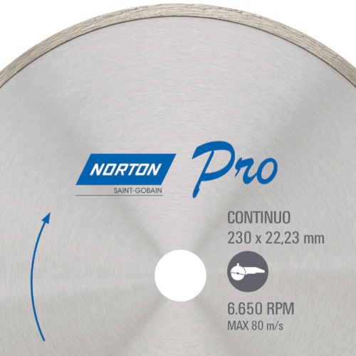 Disco diamantado liso 230 x 22,23 mm para porcelanato