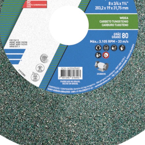 Rebolo reto para metal duro 8 Rebolo reto para metal duro 8