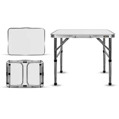 Mesa de alumínio dobrável com tampão de mdf 60 x 45 x 26/56 cm - 07728