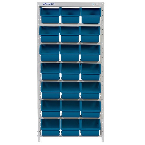 Estante metlica com 21 gavetas n 7 azul - EM21/7A