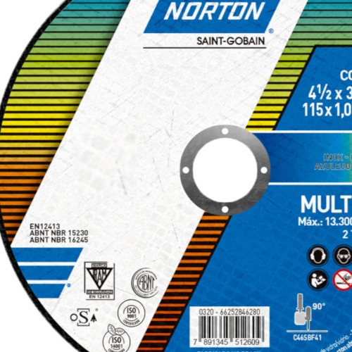 Disco de corte para multi materiais 4.1/2 x 3.64 x 7/8 Disco de corte para multi materiais 4.1/2 x 3.64 x 7/8
