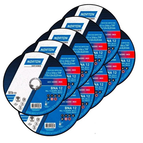 Kit 25 Discos de corte para metal e inox 4.1/2 x 3/64 x 7/8