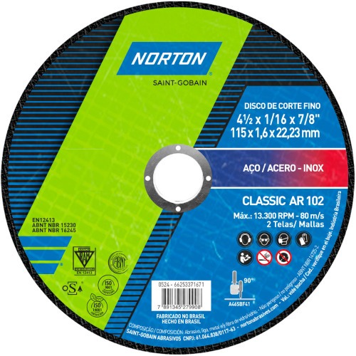 Kit 25 Discos de corte para metal 4.1/2 x 1/16 x 7/8