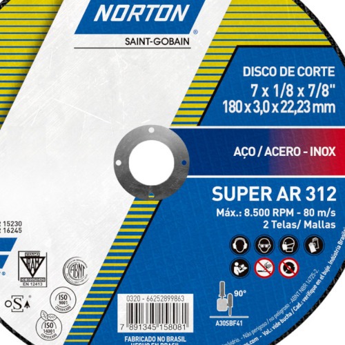 Kit 25 Discos de corte para metal 7 x 1/8 x 7/8 Kit 25 Discos de corte para metal 7 x 1/8 x 7/8