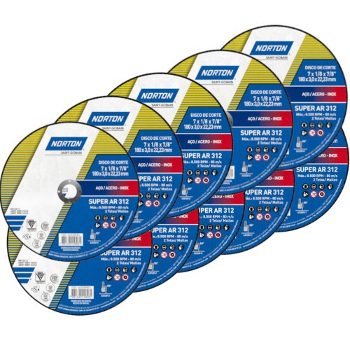 Kit 25 Discos de corte para metal 7 x 1/8 x 7/8 Kit 25 Discos de corte para metal 7 x 1/8 x 7/8