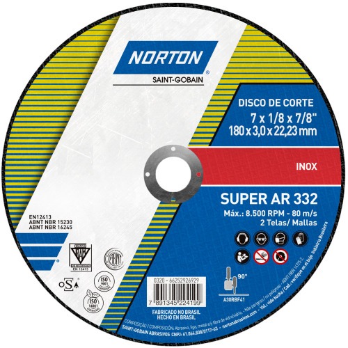 Kit 25 Discos de corte para inox 7 x 1/8 x 7/8 Kit 25 Discos de corte para inox 7 x 1/8 x 7/8