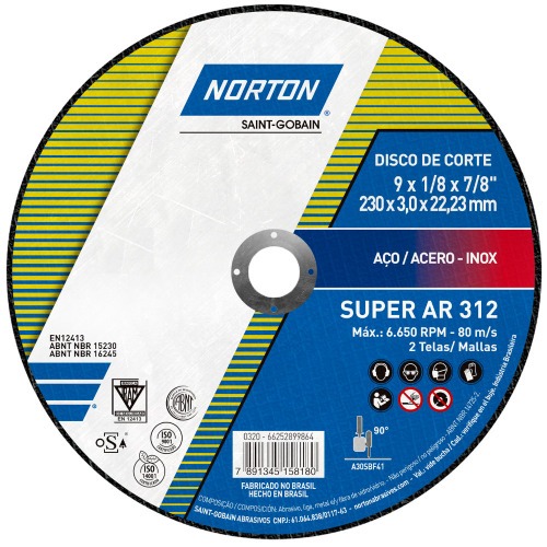 Kit 25 Discos de corte para metal 9 x 1/8 x 7/8