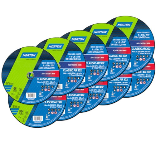 Kit 25 Discos de corte para metal 9 x 1/8 x 7/8