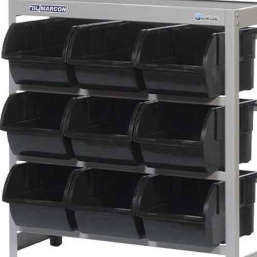 Estante met�lica com 9 gavetas n� 7 preta - EP9/7P