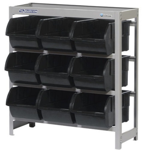 Estante met�lica com 9 gavetas n� 7 preta - EP9/7P