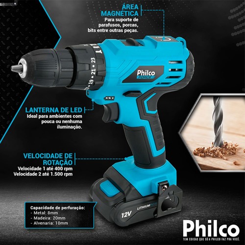 Furadeira Parafusadeira de impacto 3/8