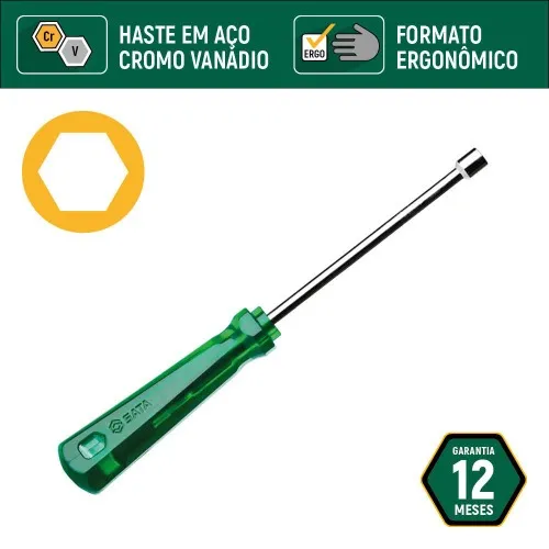 Jogo de chave canhão 4 a 13 mm 10 peças - ST08046L - Sata
