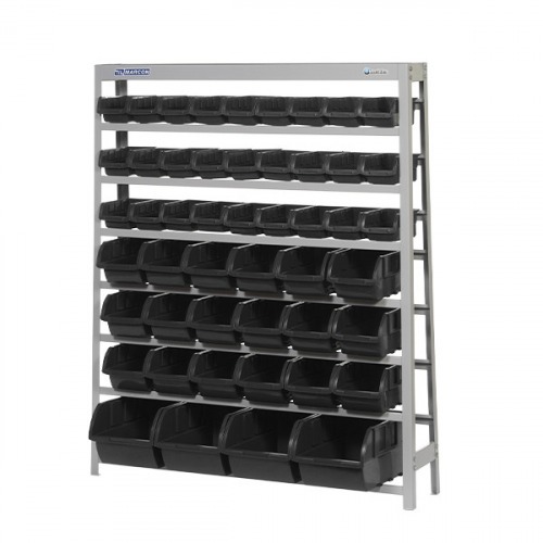 Estante metlica com 49 gavetas medidas diversas preta - EF49P