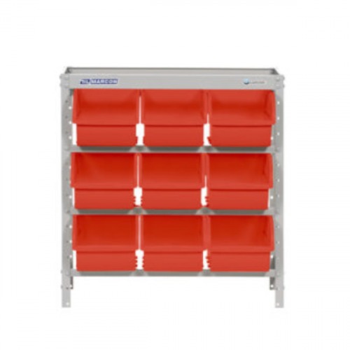 Estante met�lica com 9 gavetas n� 7 vermelha - EF9/7V