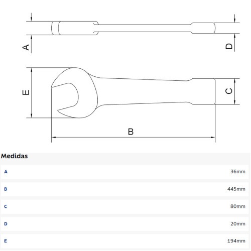 Chave fixa de bater 3.3/4