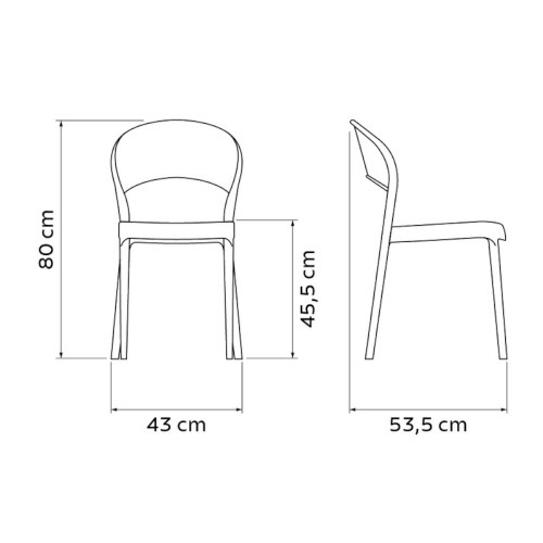 Cadeira plástica com encosto fechado branca - Sissi  Cadeira plástica com encosto fechado branca - Sissi