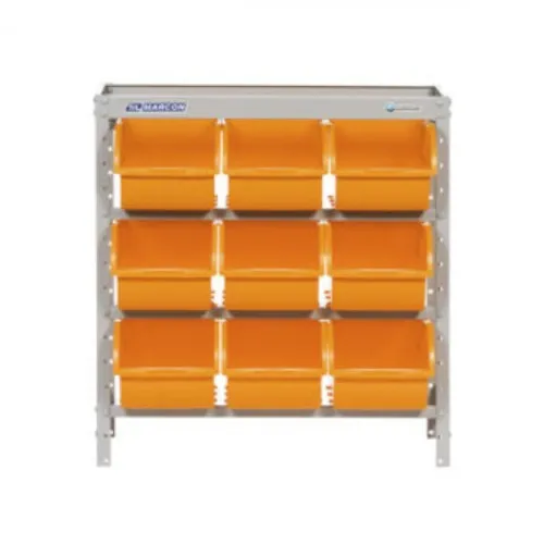 Estante metálica com 9 gavetas n° 7 laranja - EF9/7L
