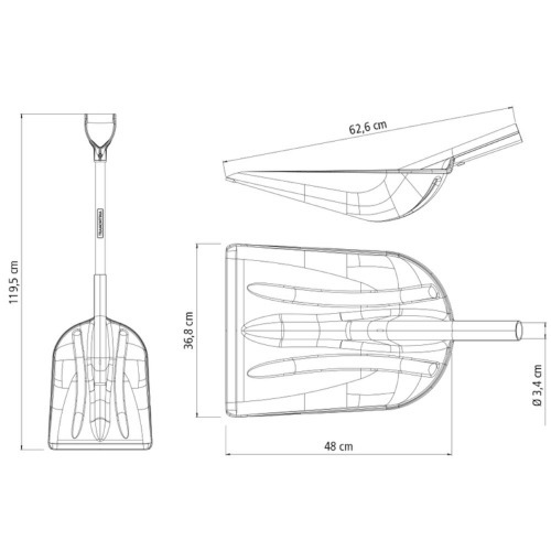 P carvoeira com cabo de madeira 79 cm