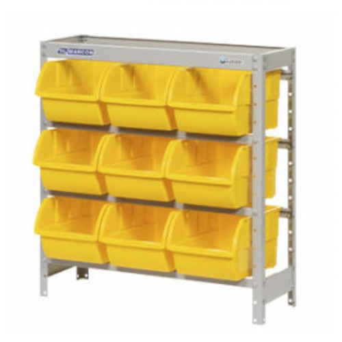 Estante metálica com 9 gavetas n° 7 amarela - EF9/7AM Estante metálica com 9 gavetas n° 7 amarela - EF9/7AM