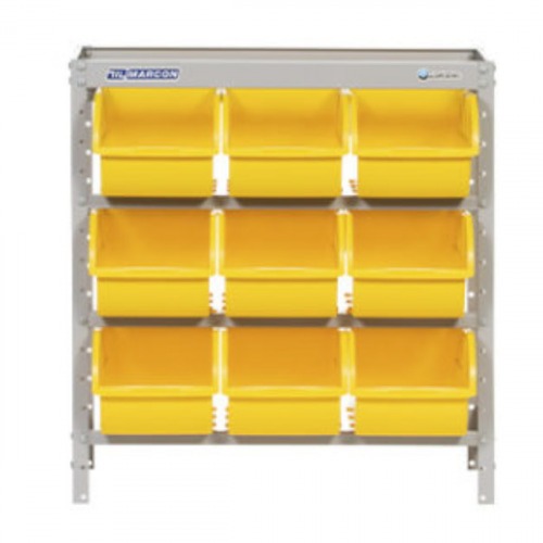 Estante metálica com 9 gavetas n° 7 amarela - EF9/7AM Estante metálica com 9 gavetas n° 7 amarela - EF9/7AM
