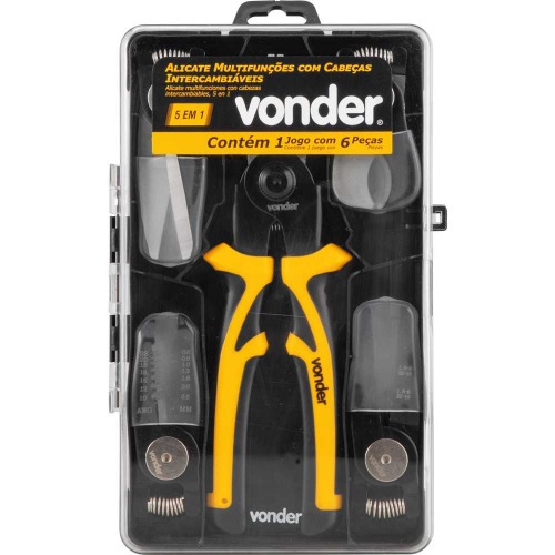 Alicate multifunes com cabeas intercambiveis 5 em 1