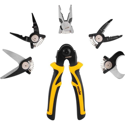 Alicate multifunes com cabeas intercambiveis 5 em 1