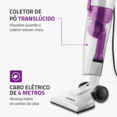 Aspirador de pó 2 em 1 portátil e vertical 800 watts Turbo Cycle AP-34  110V Aspirador de pó 2 em 1 portátil e vertical 800 watts Turbo Cycle AP-34  110V