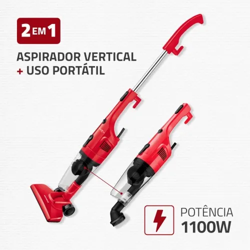 Aspirador de pó  2 em 1 portátil e vertical 1.100 watts  Turbo Cycle - AP-36  220V