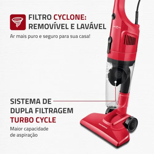 Aspirador de pó  2 em 1 portátil e vertical 1.100 watts  Turbo Cycle - AP-36  220V