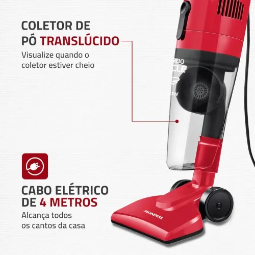 Aspirador de pó  2 em 1 portátil e vertical 1.100 watts  Turbo Cycle - AP-36  220V
